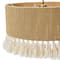 Hello Honey® 16" Brown Coastal Pendant Lamp with Natural Paper Rope Shade, Fringe Detail and Iron Base